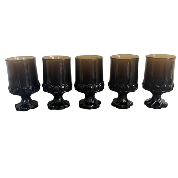 Franciscan Madeira Vintage Tiffin Smoke Brown 5” Heavy‎ Goblet Sold INDIVIDUALLY - Picture 6 of 7